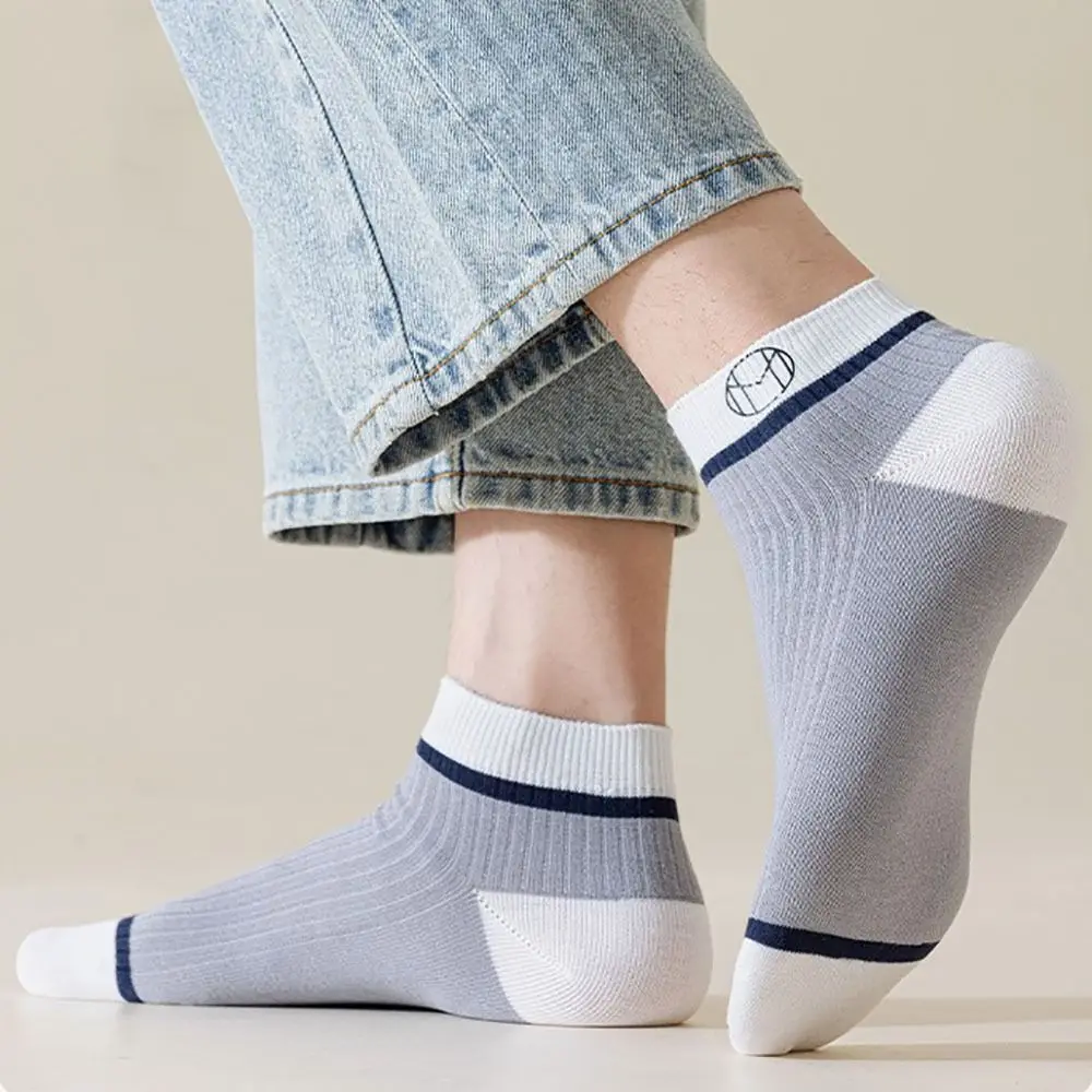 Fashion Sweat Absorption Men Socks Breathable Comfortable Ankle Socks Low Cuff Sock Spring Summer