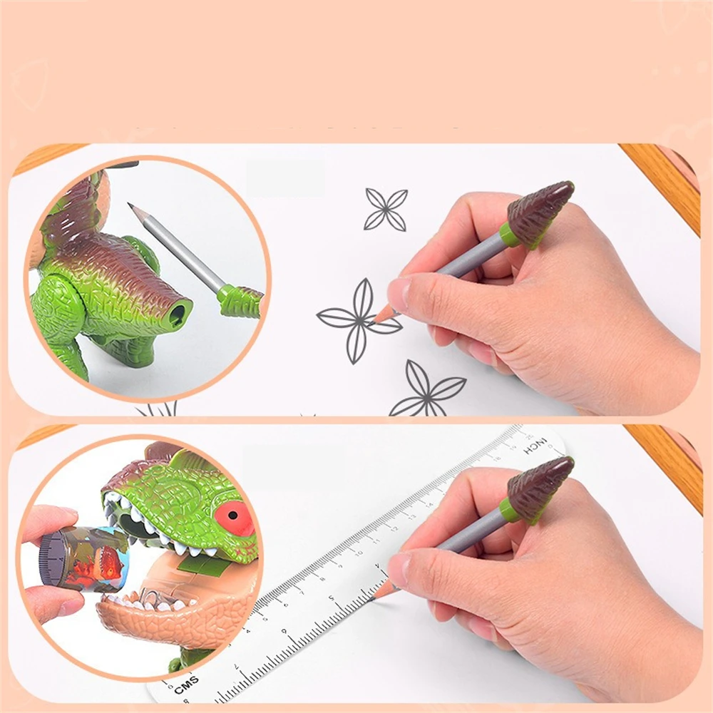 5 in 1 Dinosaur Stationery, Funny DisassemblingToy, Included Eraser Ruler Pencil Sharpener Staple,for Students or Kids Baby