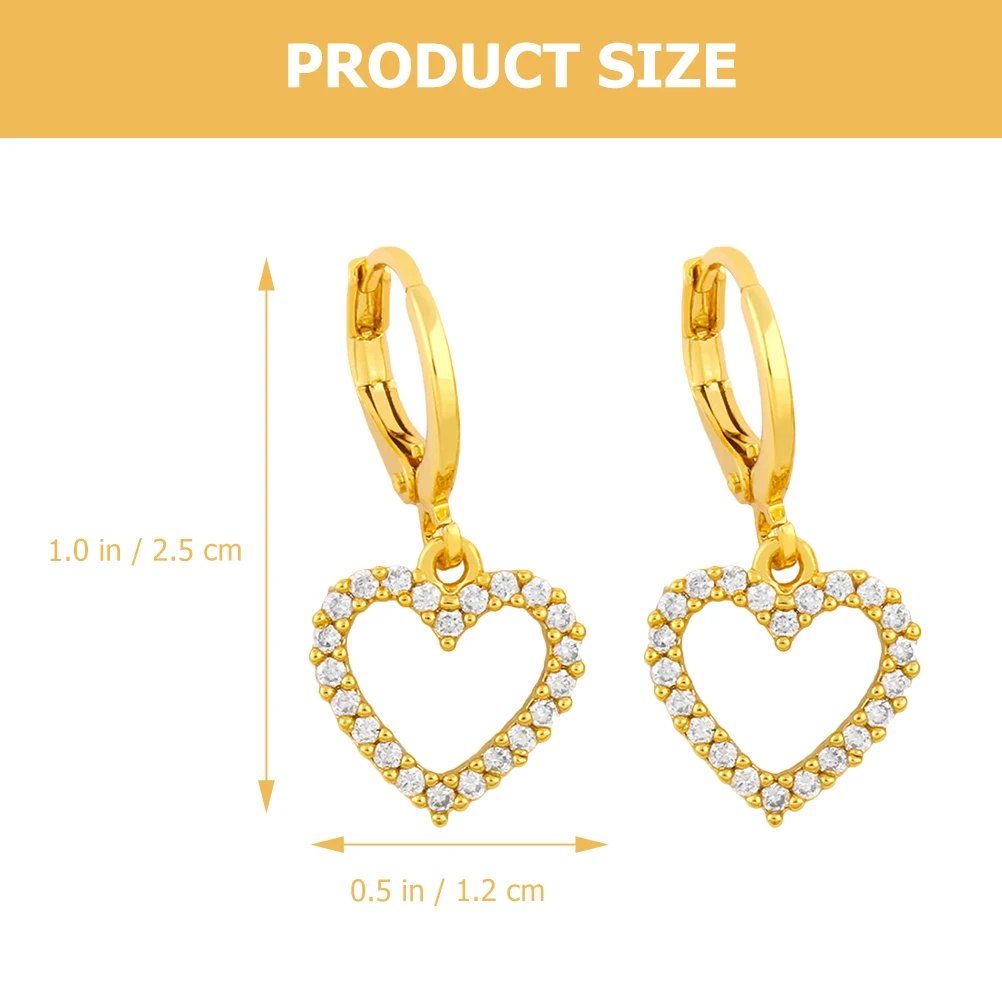 

Heart Shaped Rhinestone Earrings for Women Crystal Dangle Jewelry Heart Accessories Trendy Gifts Wedding Birthday Festival