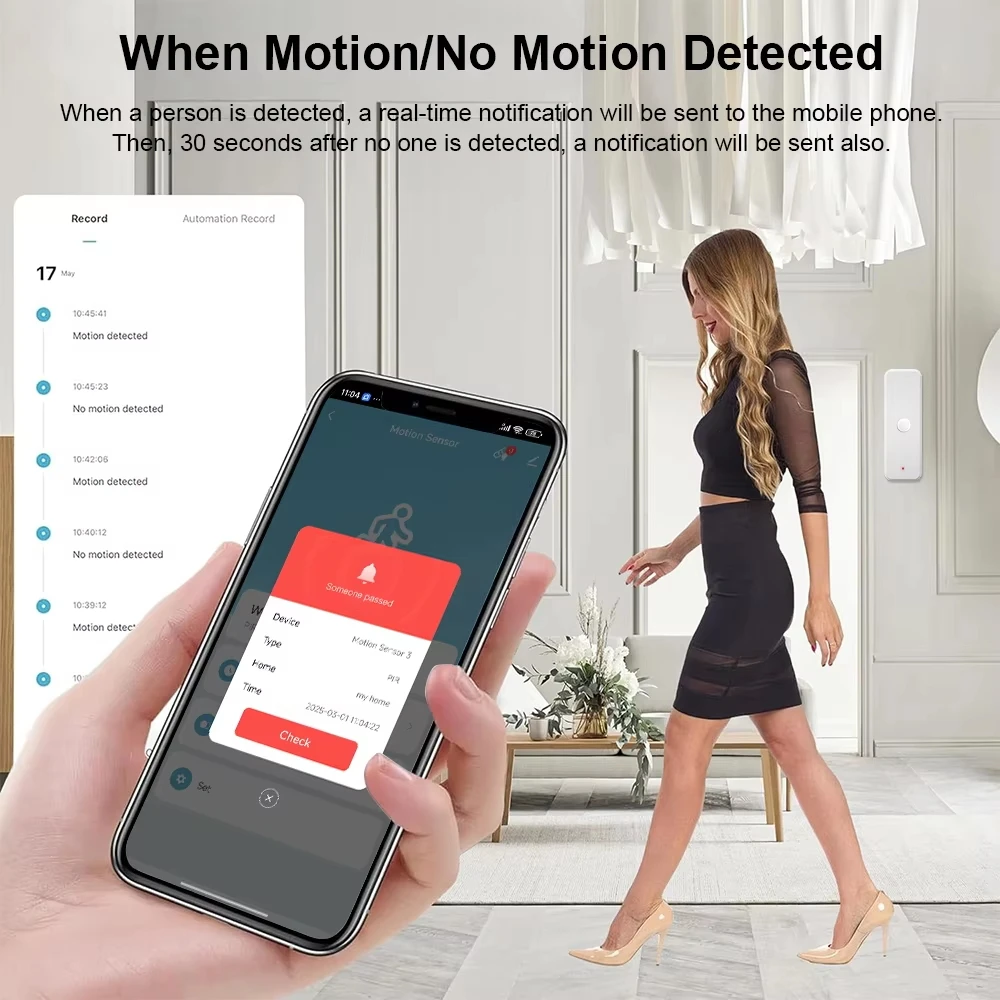 Tuya WiFI PIR Motion Sensor Smart Human Body Home Burglar Sensor APP Remote Control Smart Life For Smart Home Work With Alexa