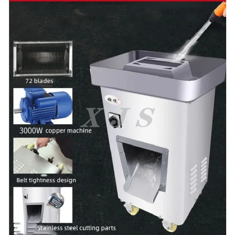 

-Efficiency Commercial Engineering Meat Slicer Fully Automatic High Power Cutting Multi Function Slicing Machine