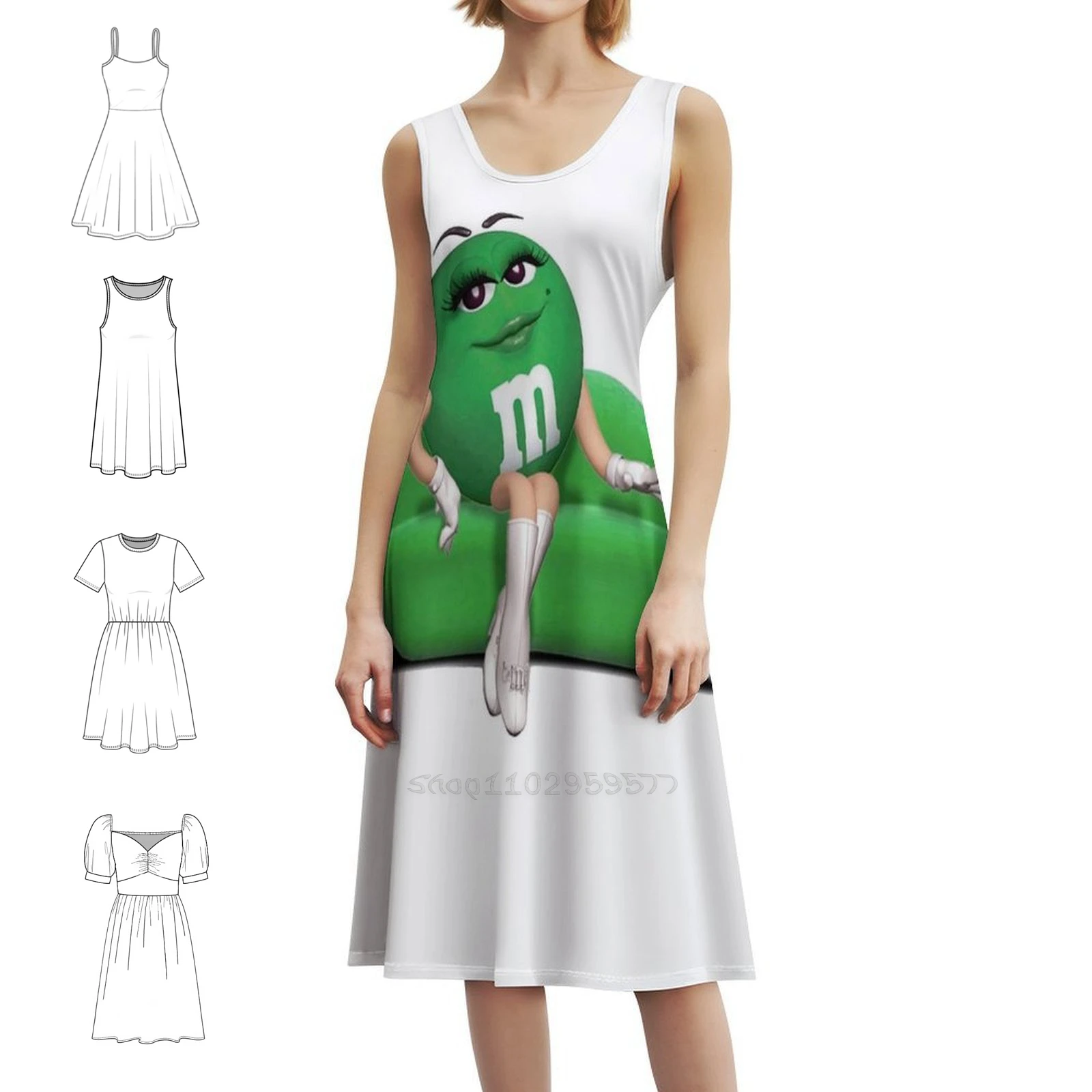 

Сексуальное мини-платье в консервативном стиле для женщин, свободное повседневное платье трапециевидной формы, зеленое, на каблуке M, антропоморфное