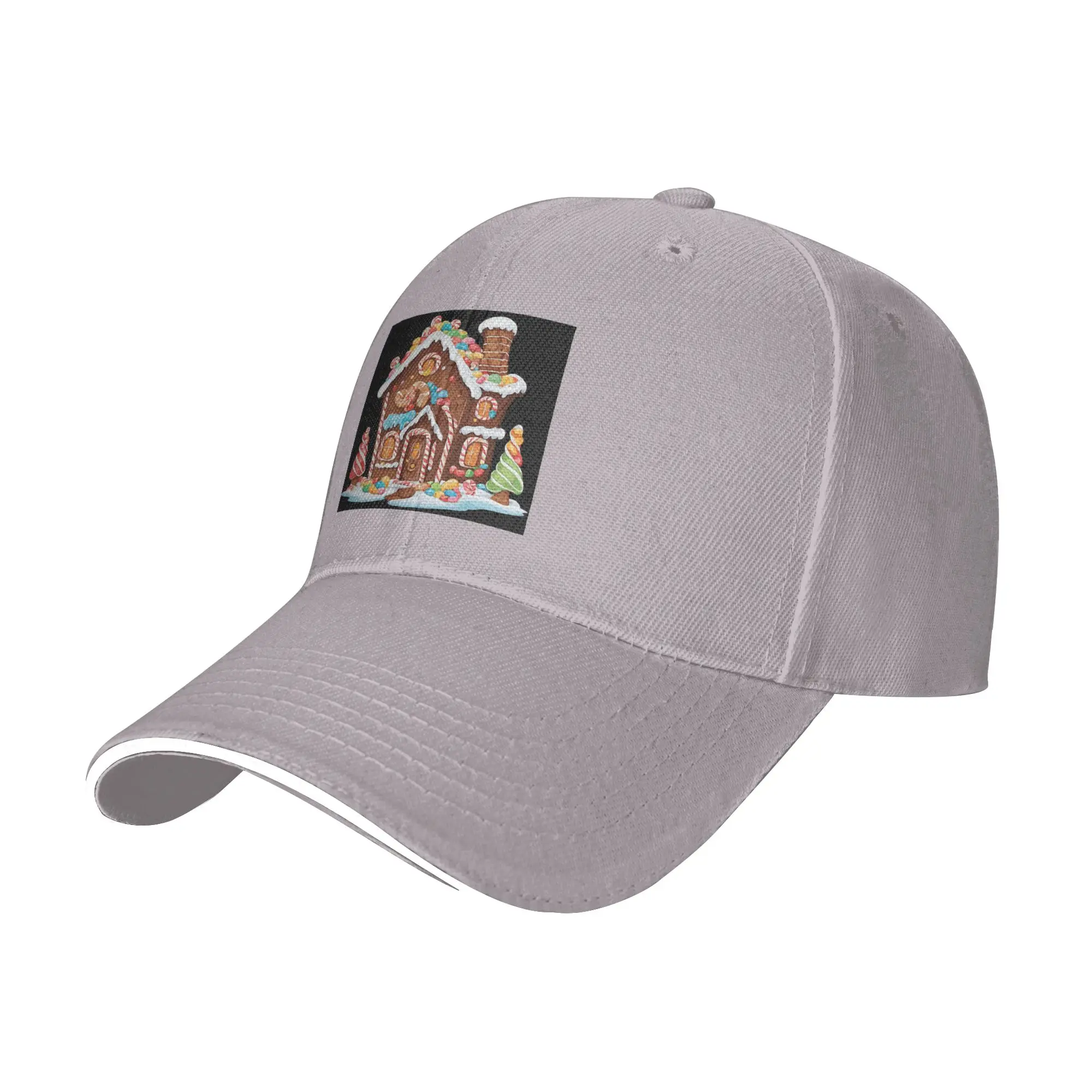 Whimsical Gingerbread House Full of Joy Cap Baseball Caps Adjustable Hat Hip Hop Summer Unisex Baseball Hats Customizable