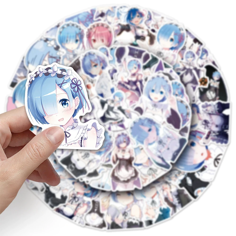 10/30/51pcs Cute Re:Life in a Different World From Zero Anime Stickers Rem Cartoon Girl Decals Phone Water Bottle Diary Sticker