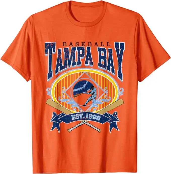 Tampa Bay Baseball Fans Vintage Gameday Baseball Lover T-Shirt Humor Funny Team Sports Clothes Short Sleeve Blouses Graphic Tee