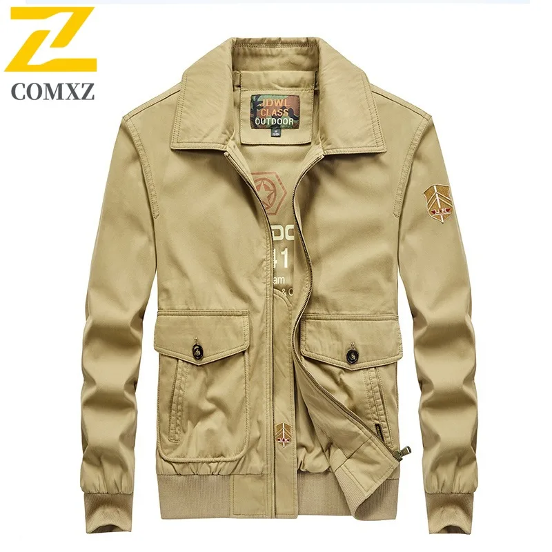 

COMXZ 2025 Мужская стираная куртка, повседневное теплое пальто с воротником-стойкой, осень-зима, водонепроницаемая и ветрозащитная, модная, уличная, модная