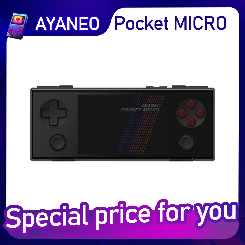 AYANEO Pocket MICRO Android G99 Processor 3.5 Inch Shadow Black Pocket MICRO+G99+6G+128GHandheld Game Consoles in stock