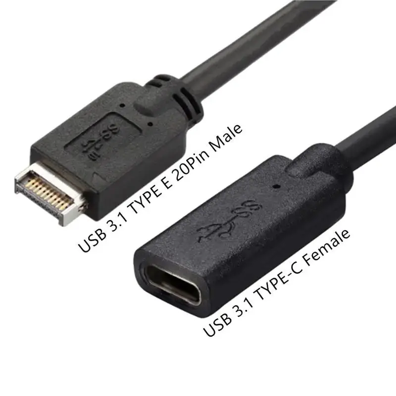 30cm 50cm Desktop Motherboard Cable USB Type-C Female to Male TYPE-E 20Pin Male Adapter Portable Storage Device Connection Cable