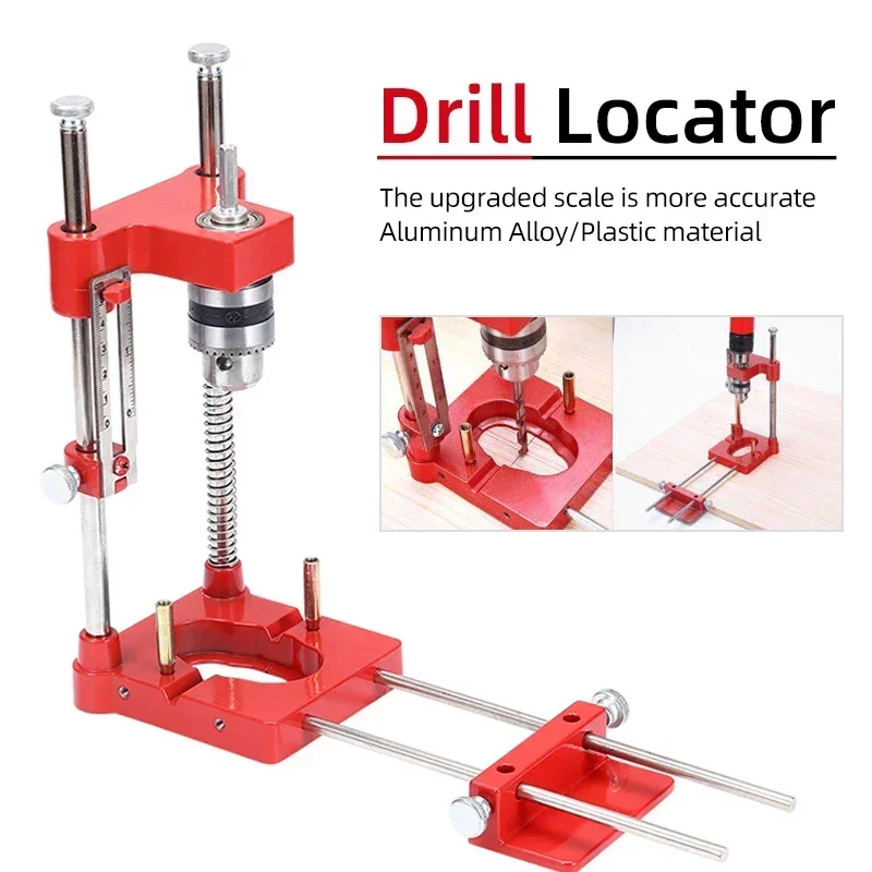 Holzbearbeitung Bohrer Locator Aluminium Legierung Bohren Guide Locator Mit Skala Präzise Positionierer Dübel Jig Puncher Holzbearbeitung