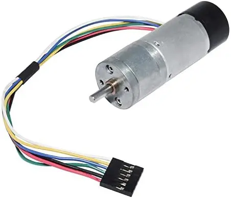 DC Gear Motor 24V Low Speed 10RPM Encoder Metal Gearmotor with Channel Encoder for DIY Engine Toy, Robot, RC Car Model