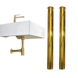 300cm Custom Size Drain Pipe Extention Gold Basin Bottle Trap Drain Bathroom Sink Pop Up Tube Washbasin Lengthen Pipe