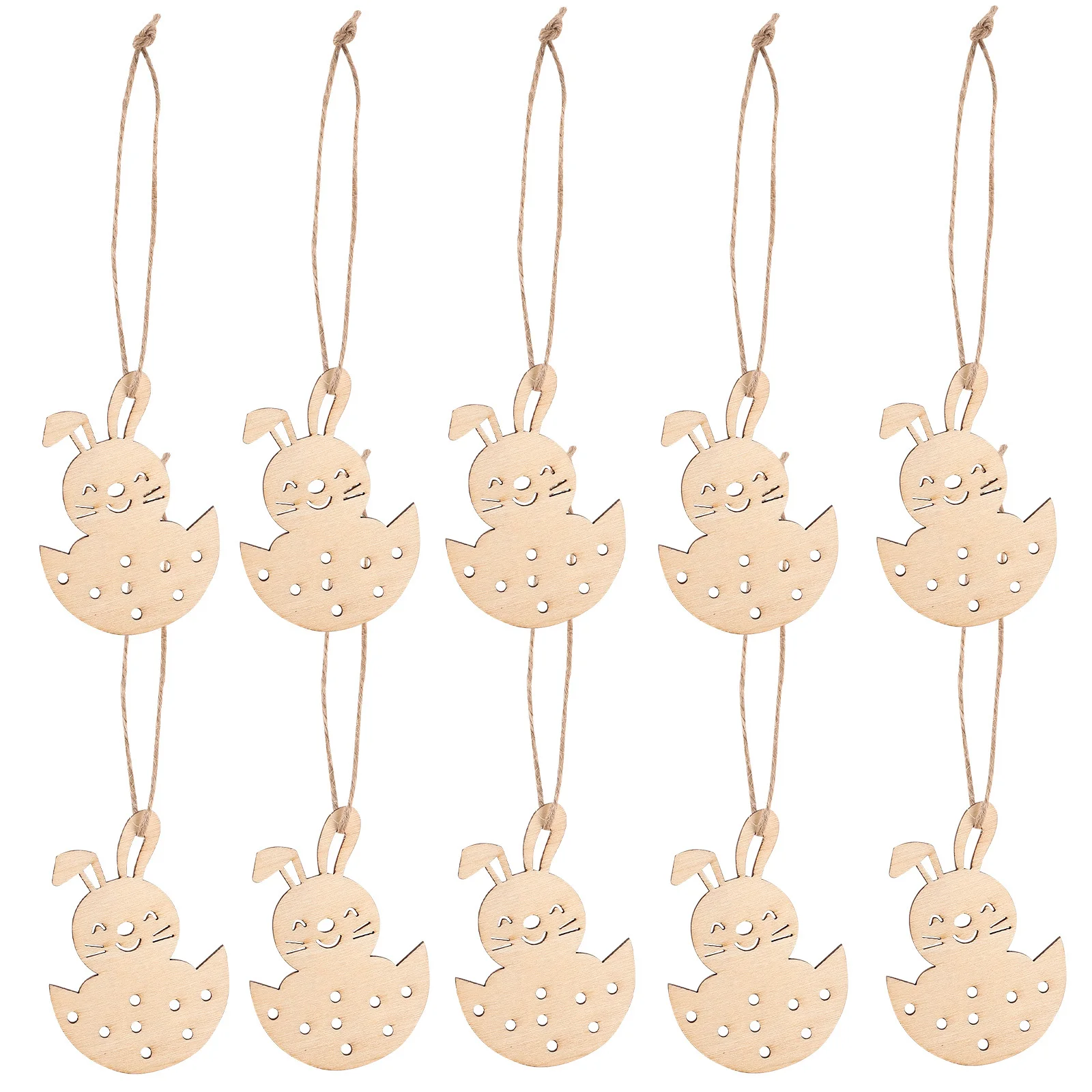

10Pcs Easter Rabbit Wooden Cutouts Unfinished Wood Bunny Shapes for DIY Painting Crafts Easter Party Decorations Home Decor