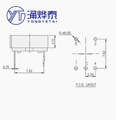 YYT Rotary Coding DIP Switch, RH3HAF-10R-V-B, 10 Bits 0-9 com alça, 3 pinos, 5pcs