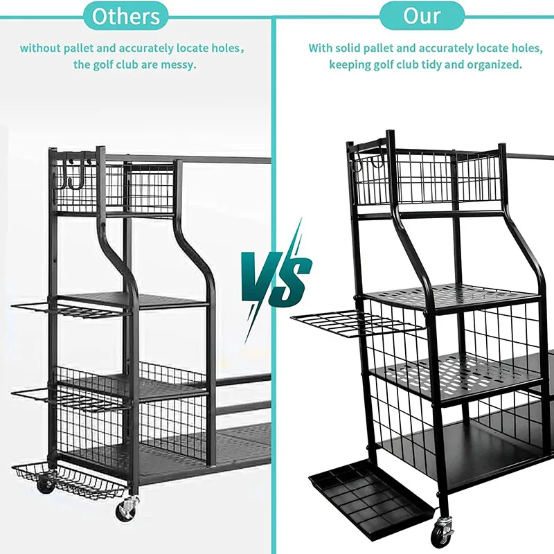 Singelila Golf Storage Cart Oversize Perfect for Storing and Organizing Golf Bags and Golf Accessories to Save Space