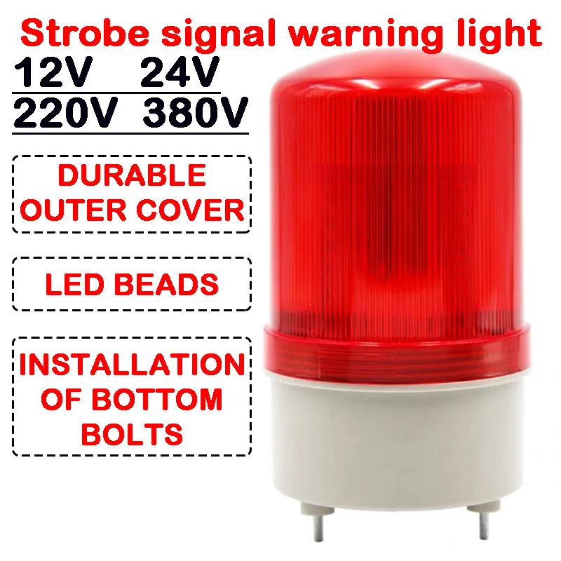 LED Revolving Flash Light Rotation Strobe Siren Beacon Beeper Warning Sound Emergency Signal Alarm Lamp for Guard Post Vehicle