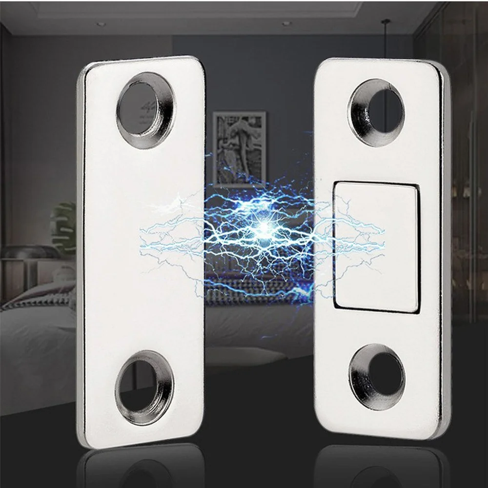 Magnetic Cabinet Catch Heavy Duty Ultra Thin Invisible Door Stopper Easy Installation For Home Kitchen Bedroom Cupboard