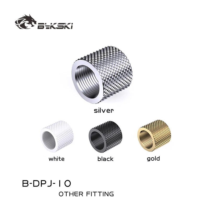 Bykski B-DPJ-10/15mm Brass Fitting for PC Water Cooling, Female To Female Double-sided Straight Docking G1/4'' Thread Adaptor