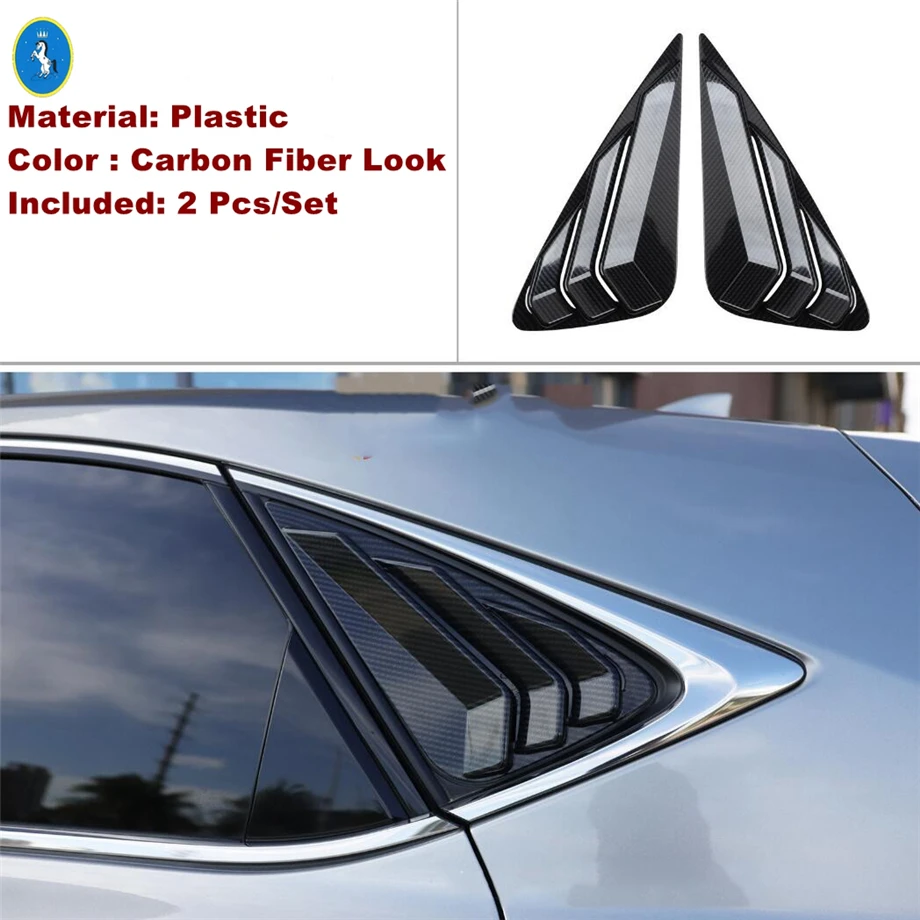 Car Rear Window Louver Shutter Side Vent Decor Panel Cover Trim Fit For LEXUS NX NX200T NX300H 2015 - 2018 Black / Carbon Fiber