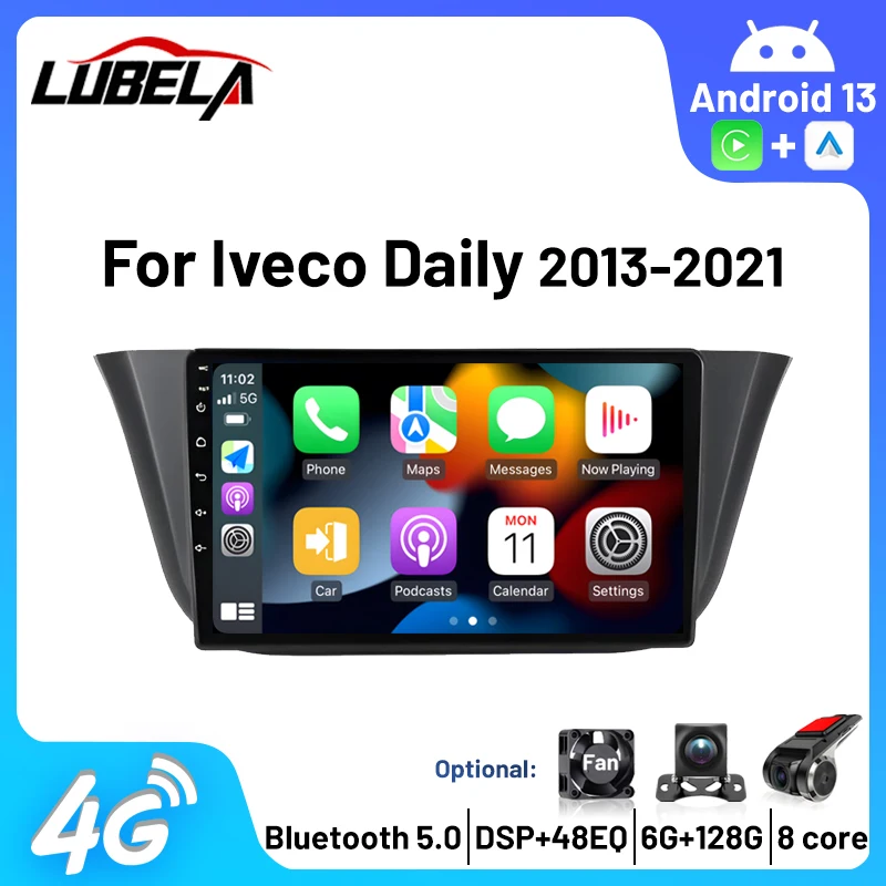 

2Din Android Carplay Android Auto Wireless Multimedia Automotive For Iveco Daily 2013 2014 -2021 DSP FM AM Navigation Radio