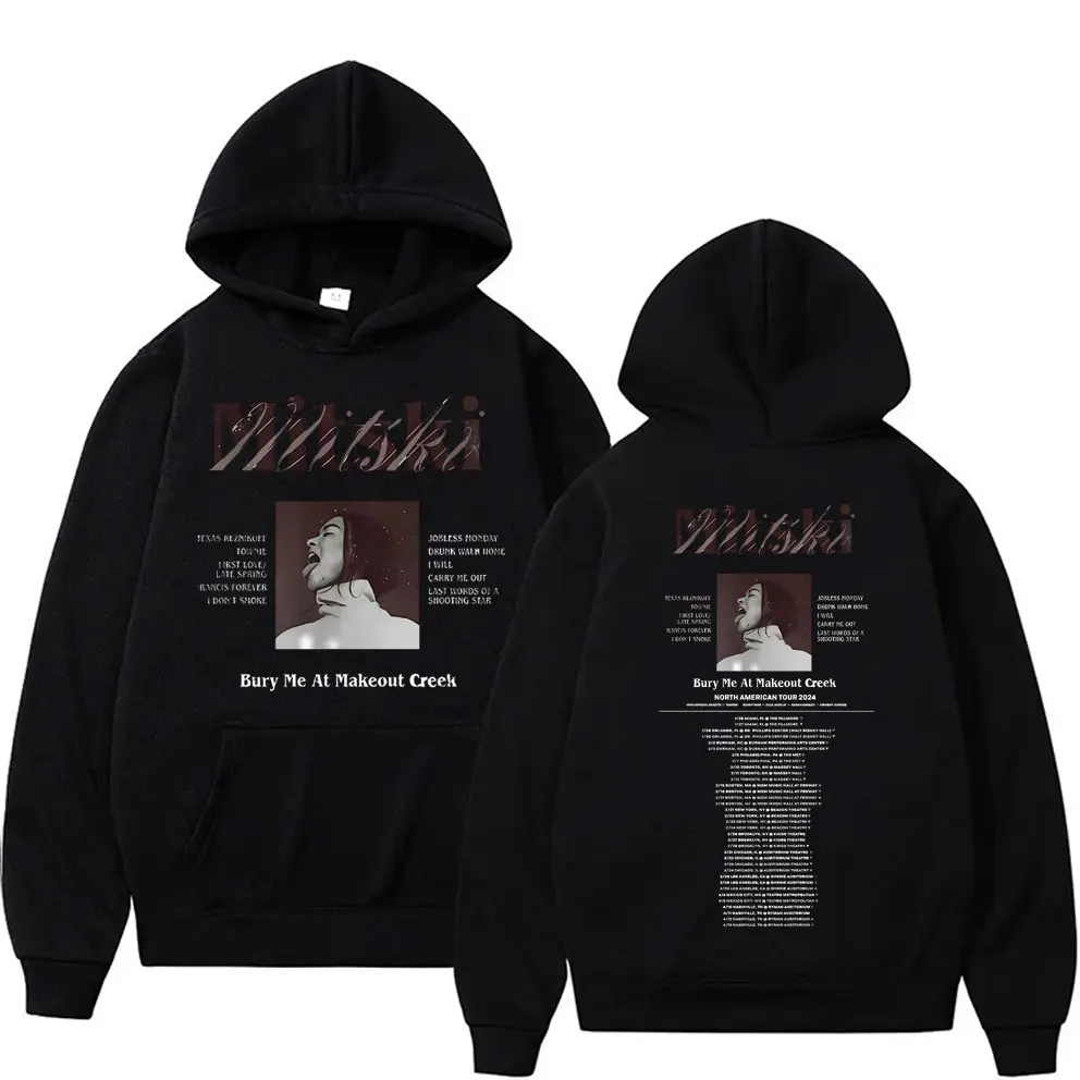 

New Mitski Men Women's Oversized Hoodie The Land Is Inhospitable Bury Me At Makeout Creek North American Tour 2024 Merch Hoodies