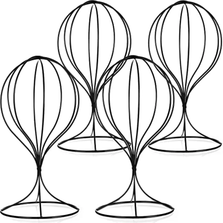 

Tatuo 4 Pcs Metal Wig Stand Holder Hat 12 Inch Stand Display Stable Sturdy Wig Head Holder Durable Hat Holder Storage Stand Fre