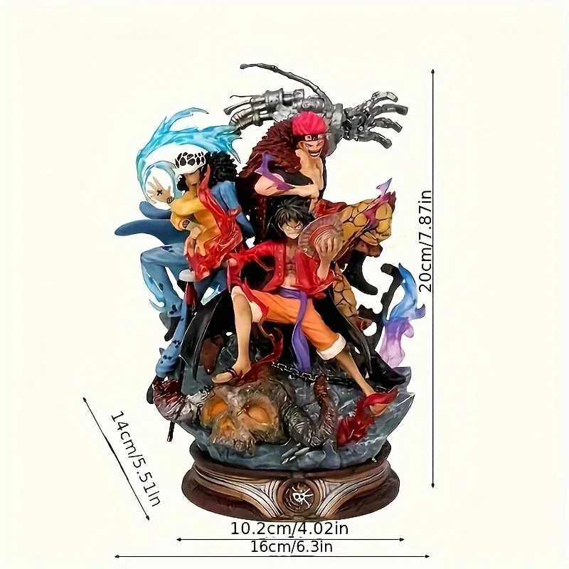 20cm uma peça batalha de onigashima supernova três capitães chapéu de palha luffy criança cenas da lei figuras anime modelos presente brinquedos