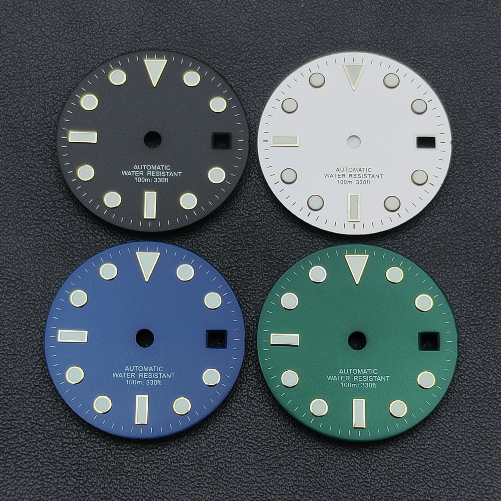 Manbushijie 28.5mm preto branco verde azul mostrador luminoso fit NH35 ETA 2824 2836 Miyota 8215 821A Mingzhu DG2813 3804 movimento
