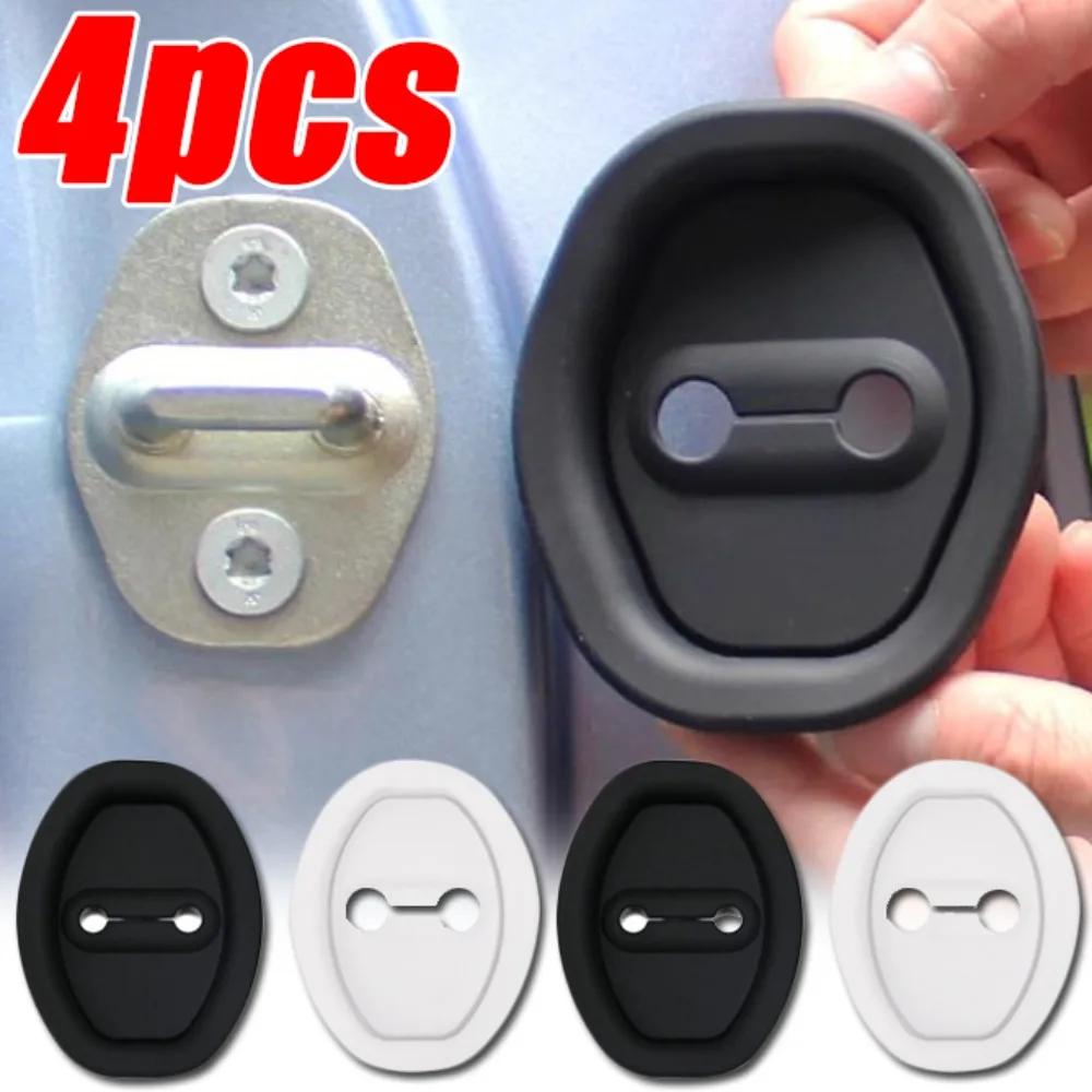 4pcs Car Door Mute Cushion Auto Doors Shock Absorber Silicone Cushion Anti-collision Stickers Door Lock Protective Pads Covers