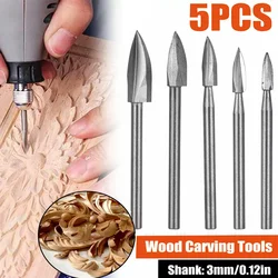 5 PCS Wood Carving Set Carving Knife Tools Woodworking Carving Knife White Steel Sharp Knife Wood Carving Milling Cutter