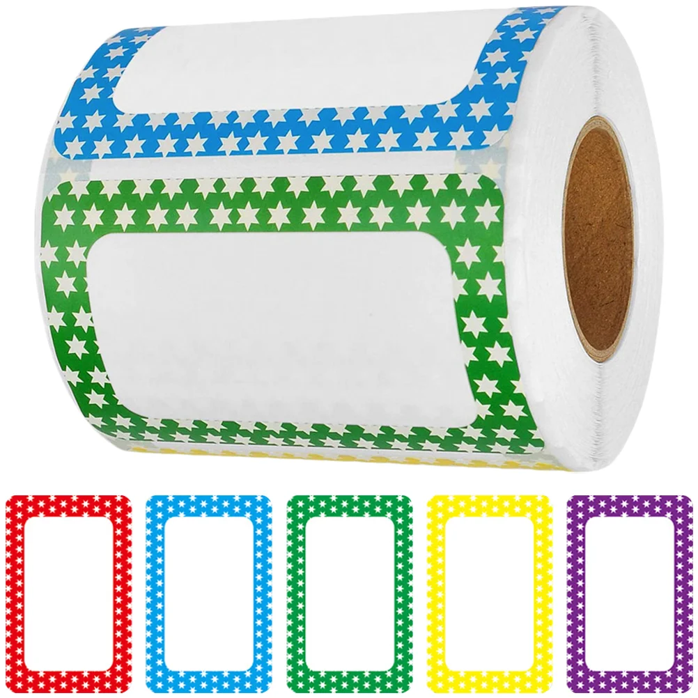 Blank Label Stickers Sealing Colorful Border Name Self-adhesive Marking Labels Multipurpose Note Tag