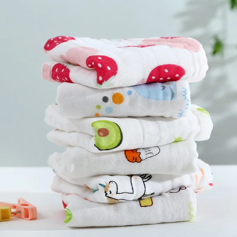 1PC Kids Towel 50 * 25cm Six Layer Gauze Cotton Face Wash Waby Towel Baby Newborn High-Density Fashion Cartoon Handkerchief New