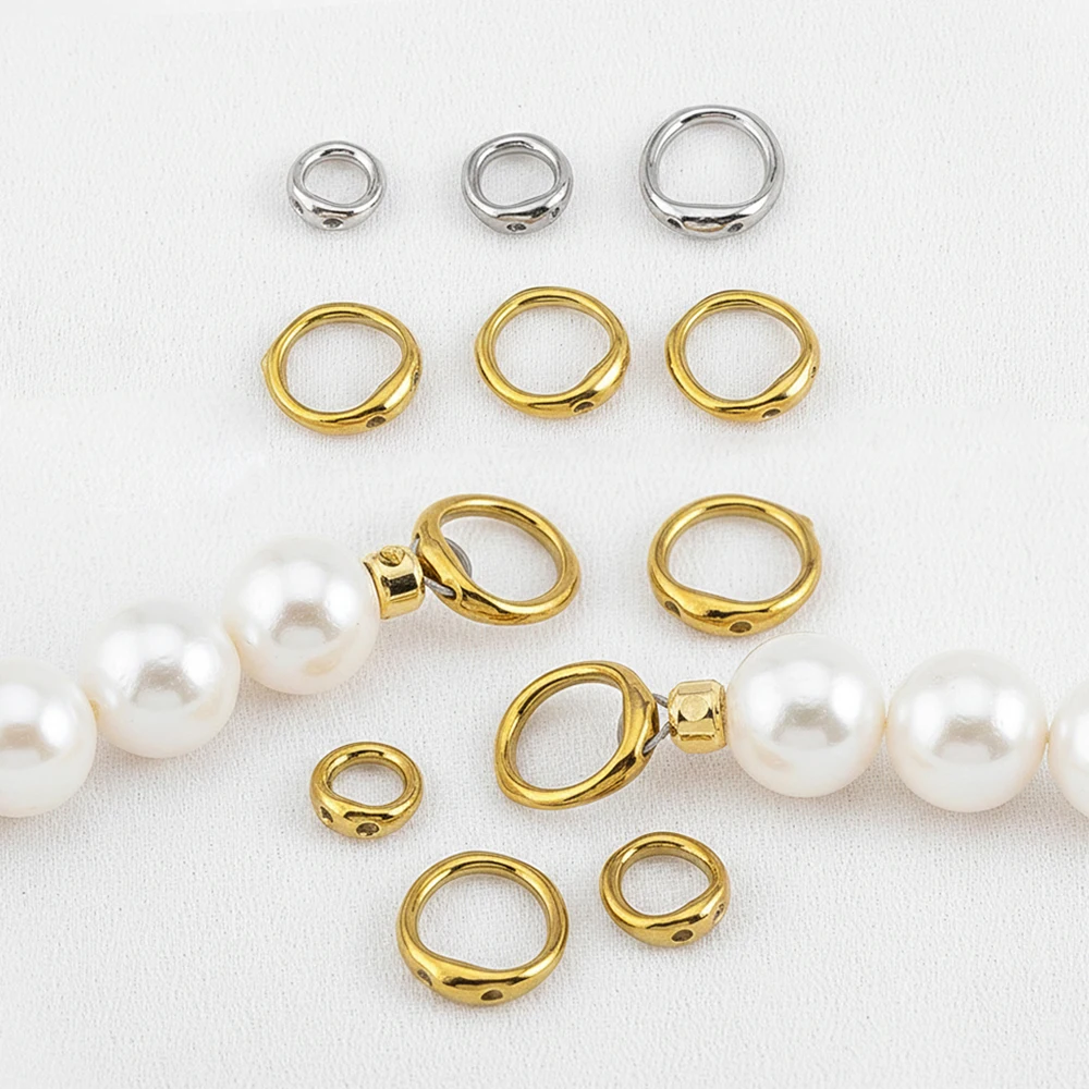 10pcs 20pcs PVD Stainless Steel Clasps Beading Supplies 5 6 8 mm Necklace End Connectors Hooks Jewelry Bracelet Making No Fade