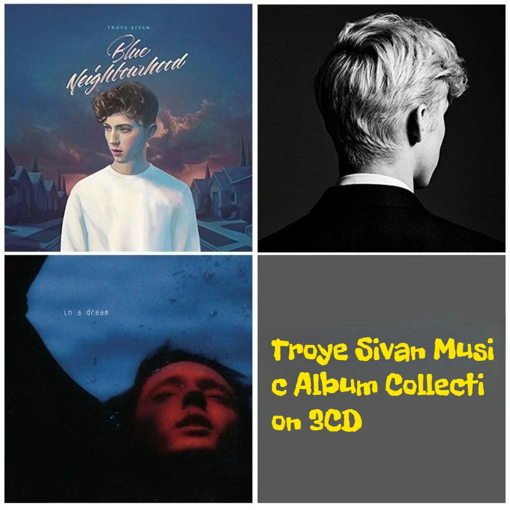 

Troye Sivan Pop Music Album Collection 3CD Discs Only No Cover Lossless Recorded CD for Fans Car & Home
