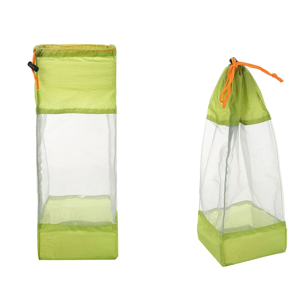 

2Pcs Meshed Drawstring Storage Bag Nylon Outdoor Travel Stuff Sack for Hiking Camping Laundry Cloth Pouch Drawstring Mesh Bag