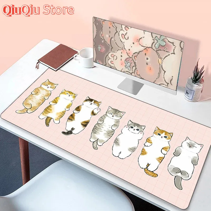 Kawaii Katze Gaming Mauspad Gamer Nicht-slip Mausepad Computer Zubehör Deskmat Mousepad Matten Tastatur Pc Schrank Xxl