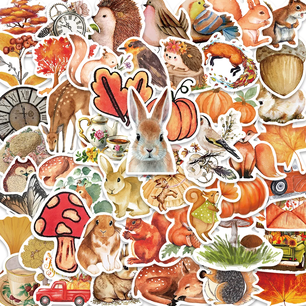 50PCS Cute Animal Rabbit Fairy Tale Cartoon Stickers for Car Motorcycle Luggage Phone Guitar Laptop Sticker Decal Kid Toys