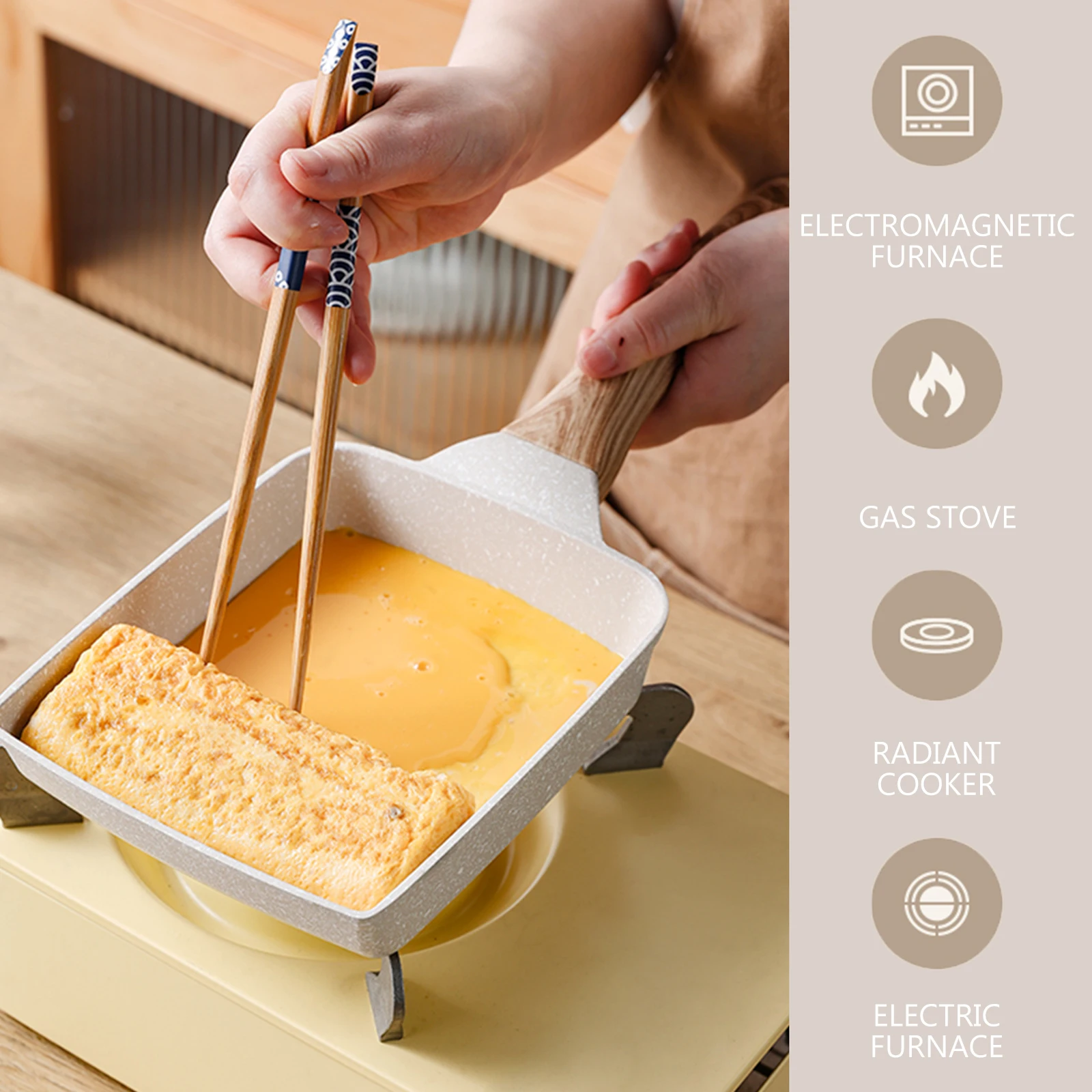 

Medical Stone Steak Frying Non-Stick Aluminum Cooking Portable Lightweight Breakfast Pan For Outdoor Bbq Household Use