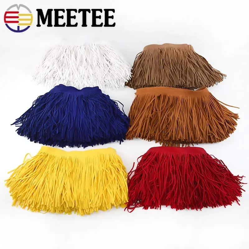 

Meetee 5M 15cm Leather Suede Tassel Lace Thicken Ribbon for Handbag Luggage Clothing Sewing Accessories Manual DIY Decoration