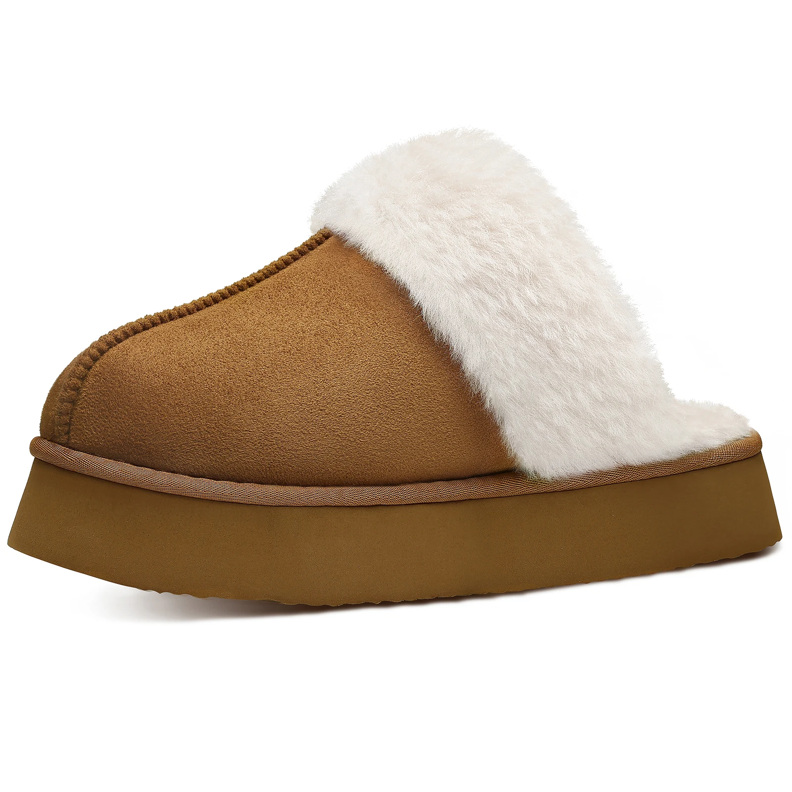 Chinelos Kidmi-Inverno Fuzzy para Mulheres, Interior, Plataforma, Fofo, Antiderrapante, Chinelos de Casa com Espuma de Memória, Sapatos para Quarto