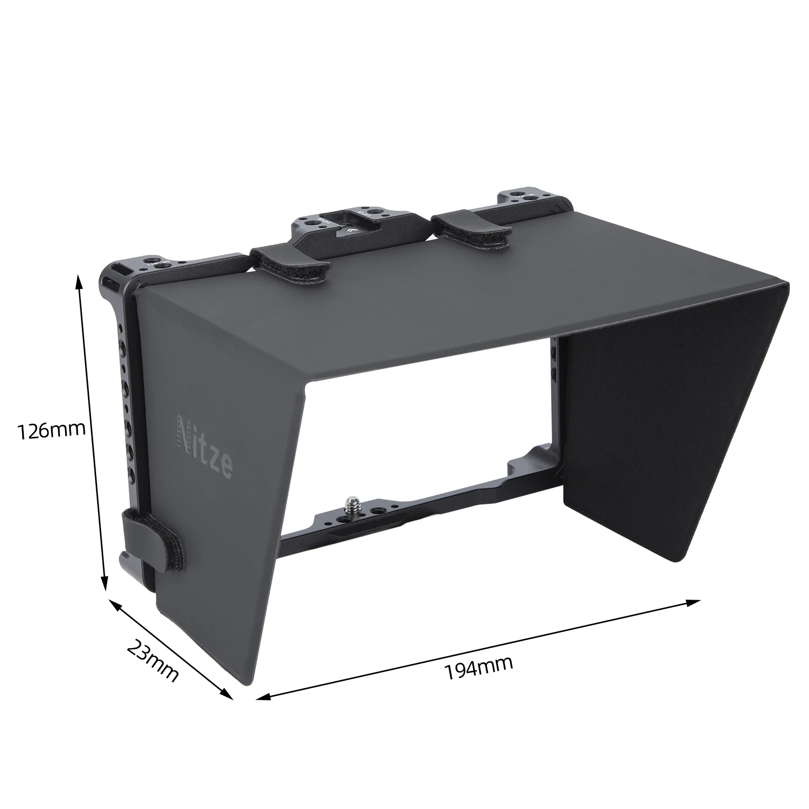 Nitze Cage with PU Leather Sunhood,NATO Rail Design for PortKeys BM7 II DS Monitor - JT-I04B