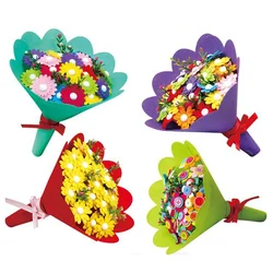 EVA Button Bouquet Children Educational Toys DIY Holding Flowers Handmade Gift Room Decoration Flower Craft Kits Creative Toys