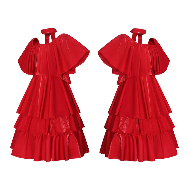 Red Frieren Costume Dress Anime Frieren Beyond Journey's End Cosplay Wig Outfit Set Halloween Party Charistmas for Women Girl