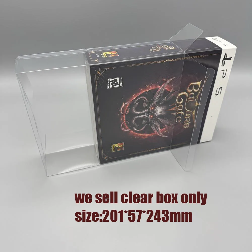 1 Box Protector For Baldur's Gate III 3 Deluxe Edition Sony PlayStation 5 PS5 Game Video Clear Display Case