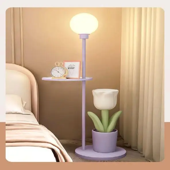 Home Decor tulipan statua salon nocna lampka nocna narożnik lampka nocna stołowa figurka pokój dziewczyn dekoracje estetyczne