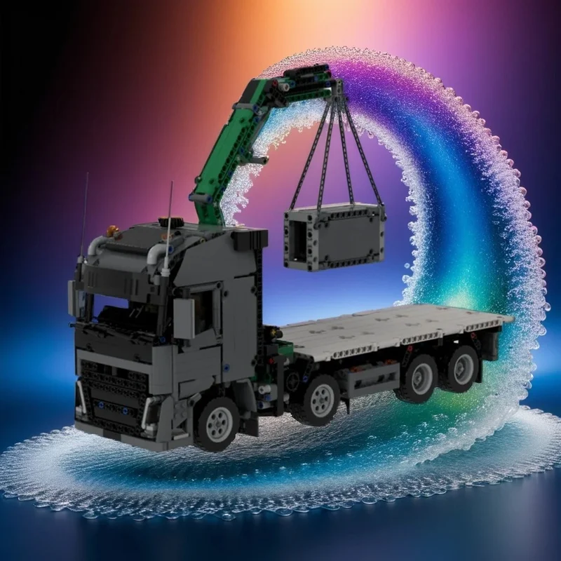 1535pcs MOC Vovo Crane Truck Technical Model Building Blocks Education Creative Assemble Art DIY Collection Idea Display 3D