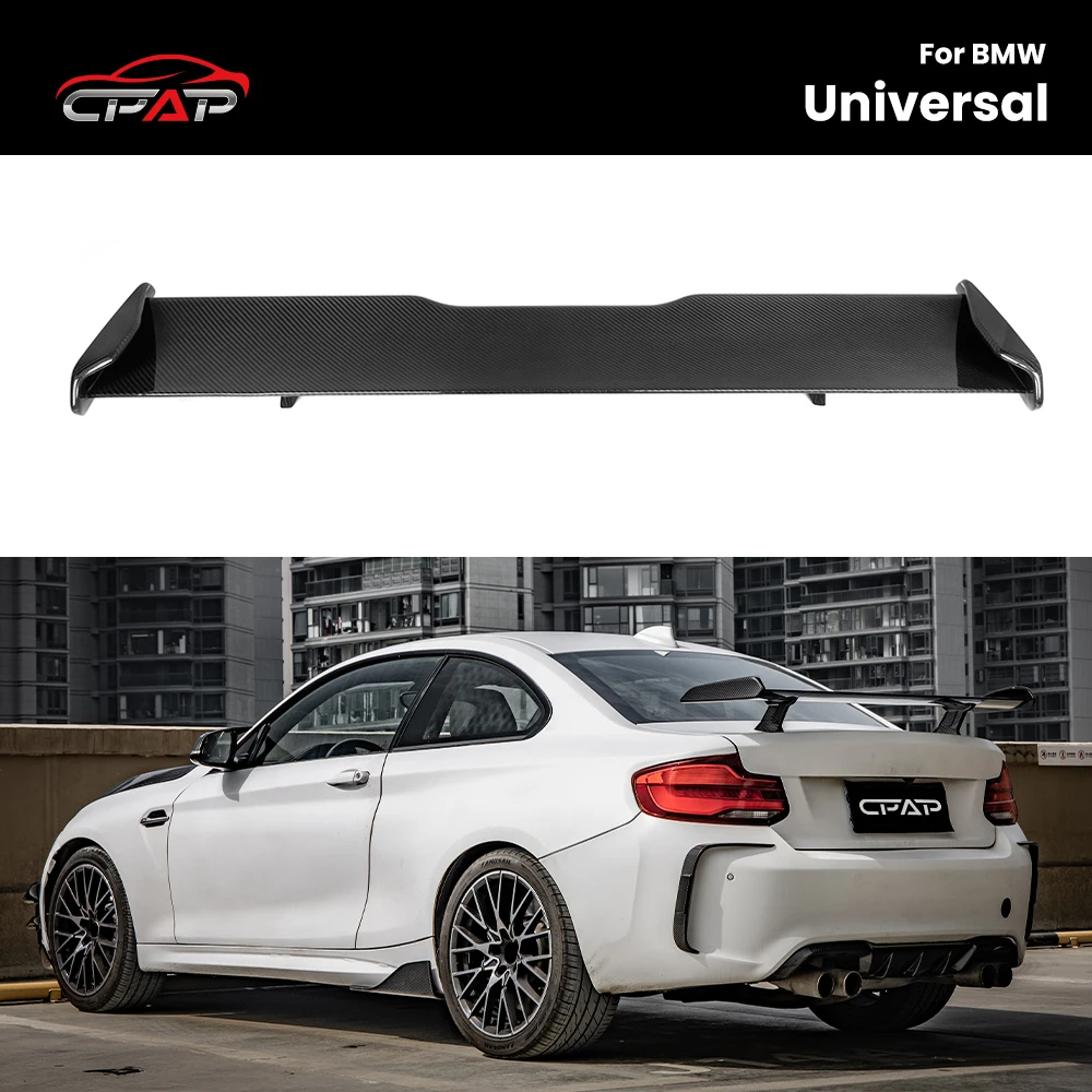 

Real Dry Carbon Fiber Rear Trunk Roof Spoiler Boot Wing For BMW Universal MP Style Tail Fin Car Styling
