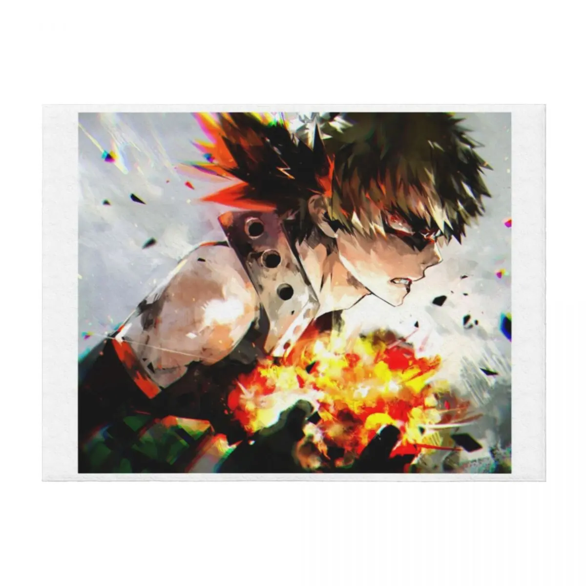 

The Burning Rage Of Bakugo Katsuki Throw Blanket Camping Bed linens funny gift Soft Plaid Blankets