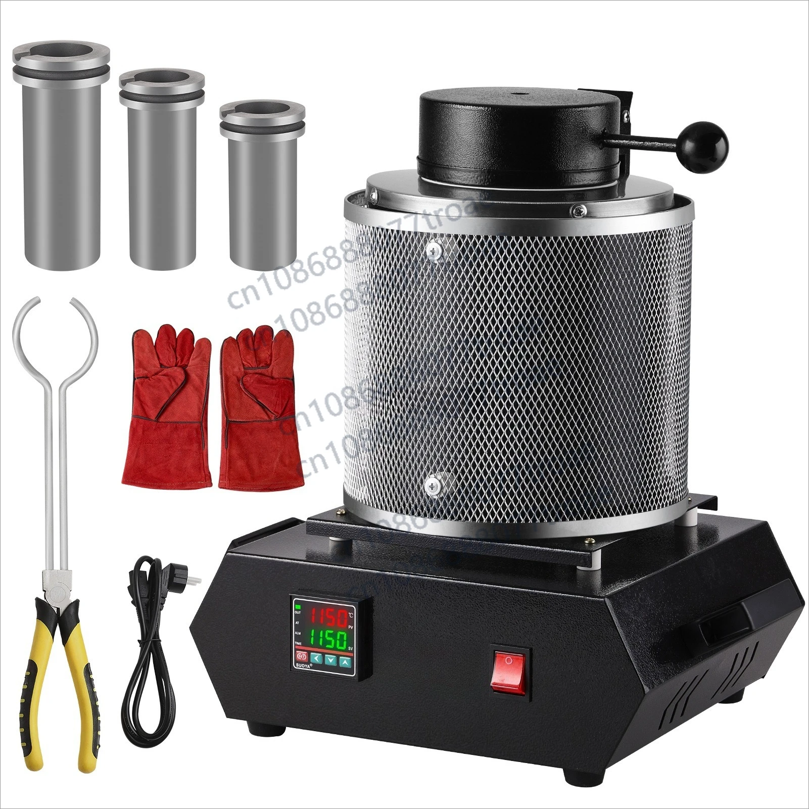 Metal melting furnace with mesh 1-2-3 kg crucible