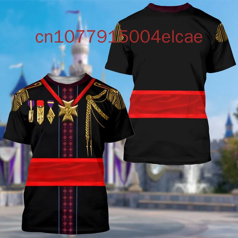 New Disney Prince Charming T-Shirt 3D Printed Casual Street Harajuku Round Neck Men's and Women's Children's T-Shirts