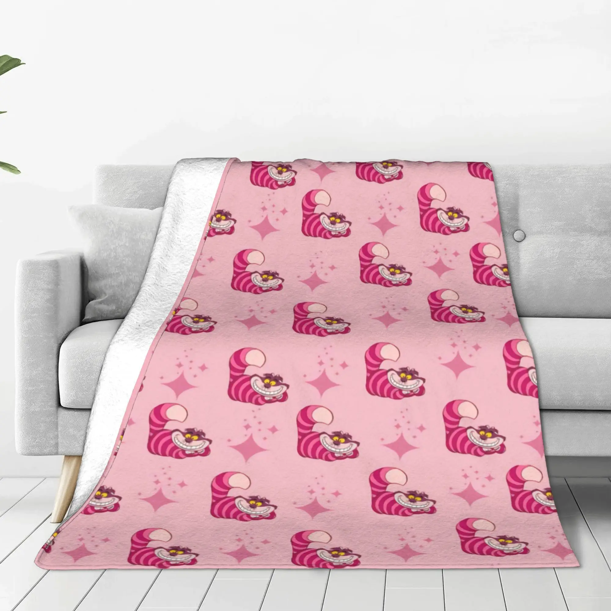 

Alice in Wonderland Cheshire Cat Plush Blanket Child Flannel Throw Blanket For Living Room Soft Warm Custom Quality Bedspread